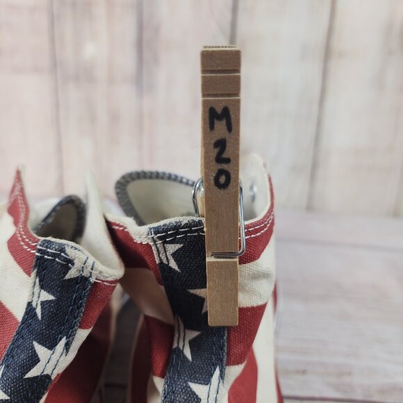Converse All Star American Flag Shoes Chuck High Top Mens Size 9 USA Sneakers - Picture 8 of 8